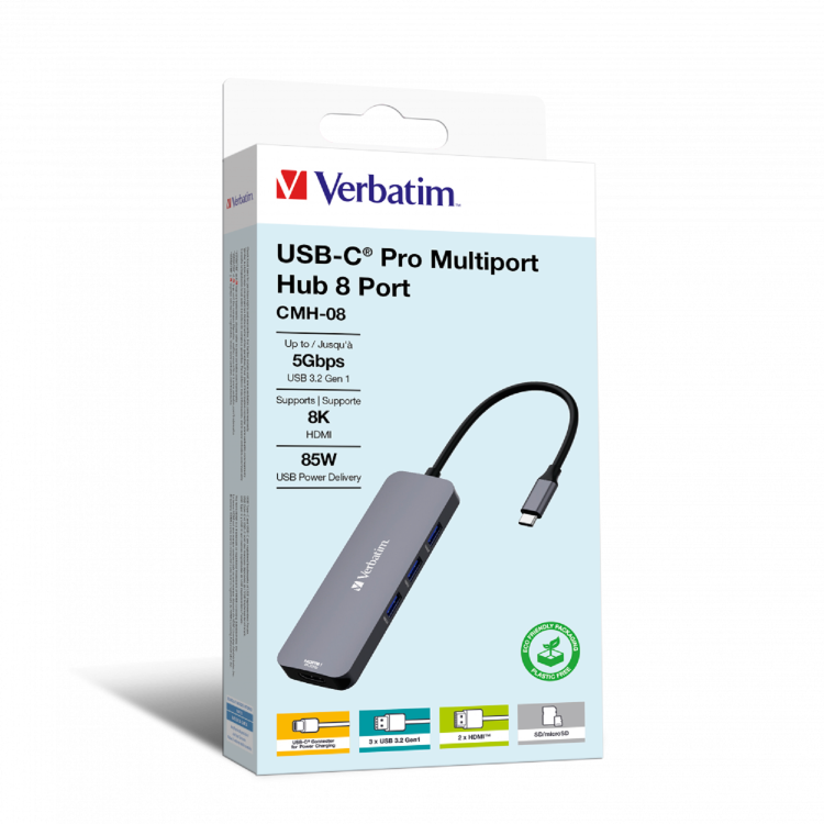 Verbatim CMH-08 USB-C Pro 8 Port Multiport Hub