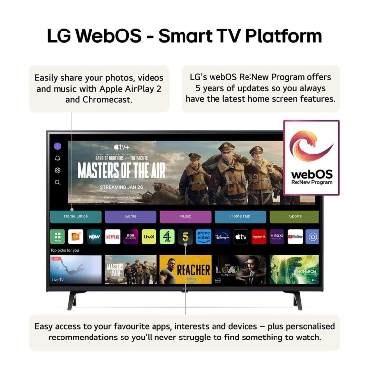 LG UT80 50 inch LED 4K HDR Smart TV