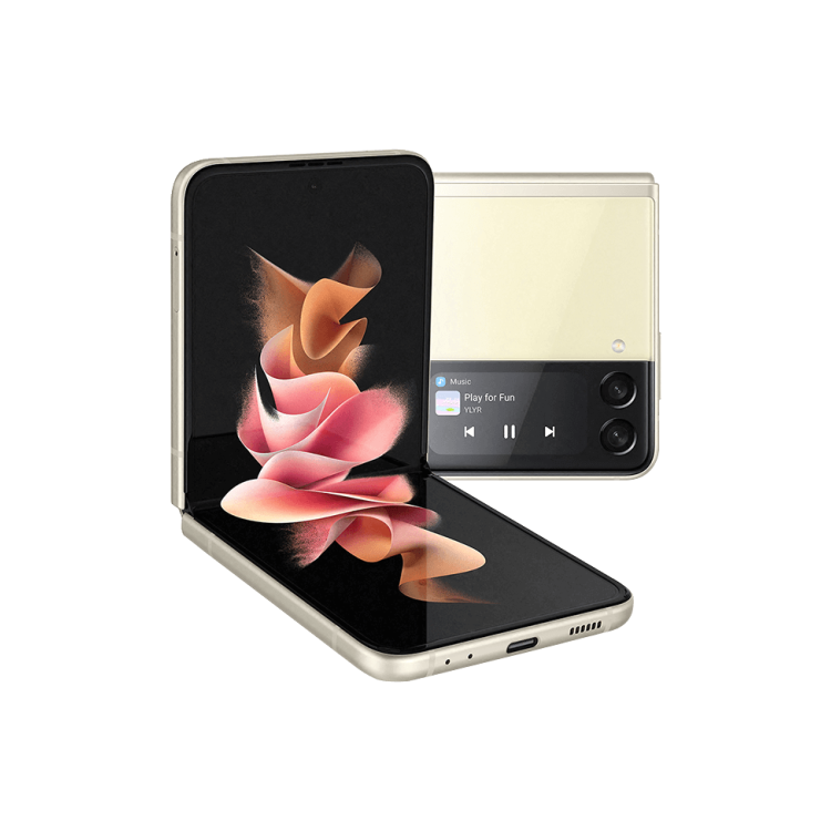 Refurbished Samsung Galaxy Z Flip3 5G Cream 6.7" 128GB 5G Unlocked & SIM Free Smartphone